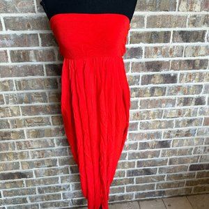 Young Fabulous & Broke strapless tulip maxi dress orange color size small draped